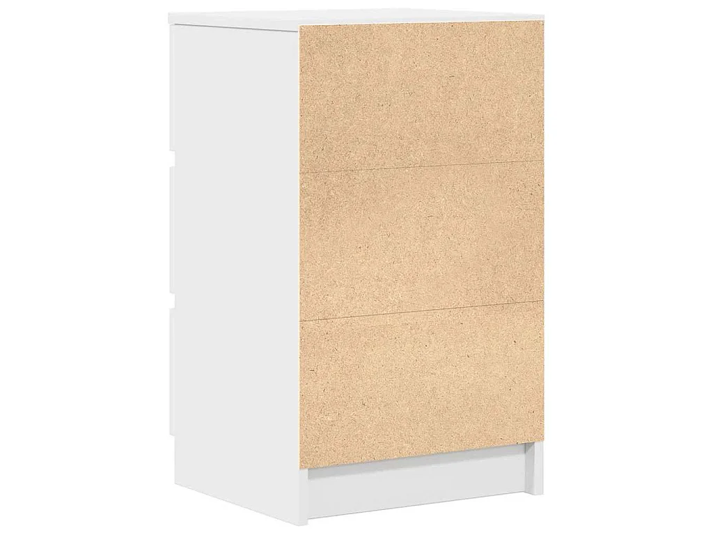 Mesa de cabeceira com 3 gavetas 39x35x65 cm branco