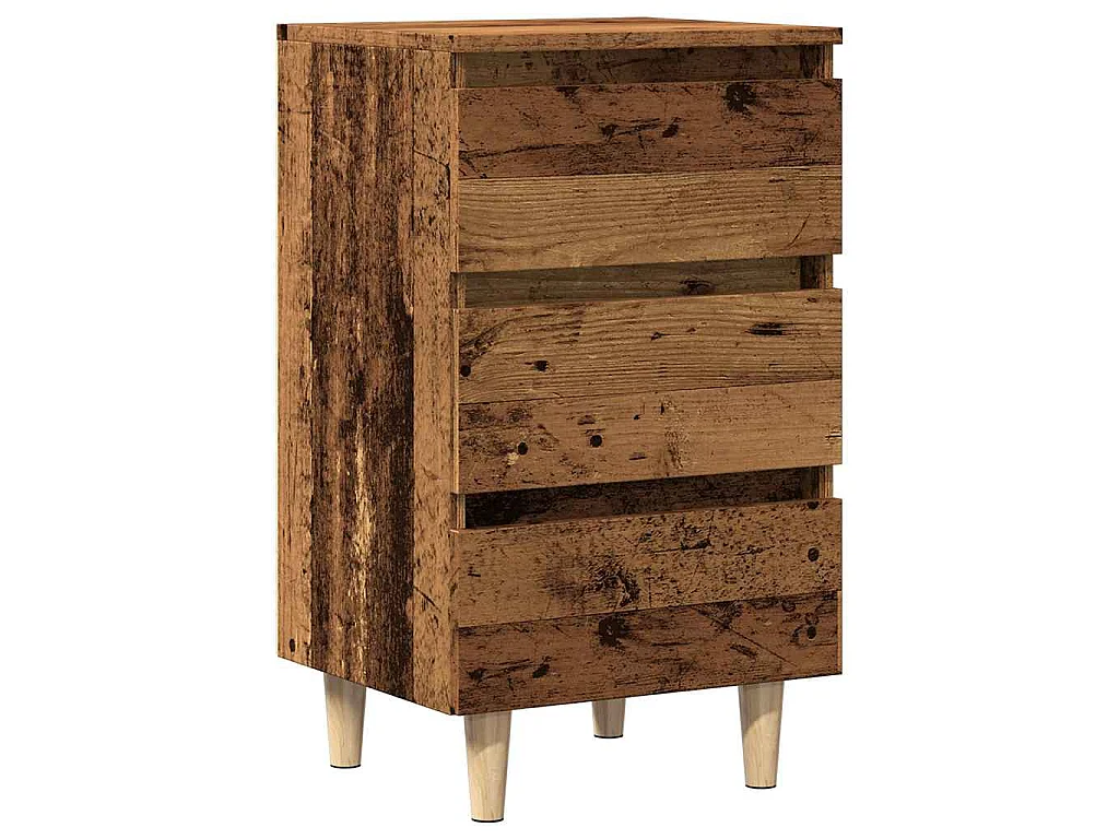 Nachtkastje 40x35x69 cm bewerkt hout oud houtkleurig