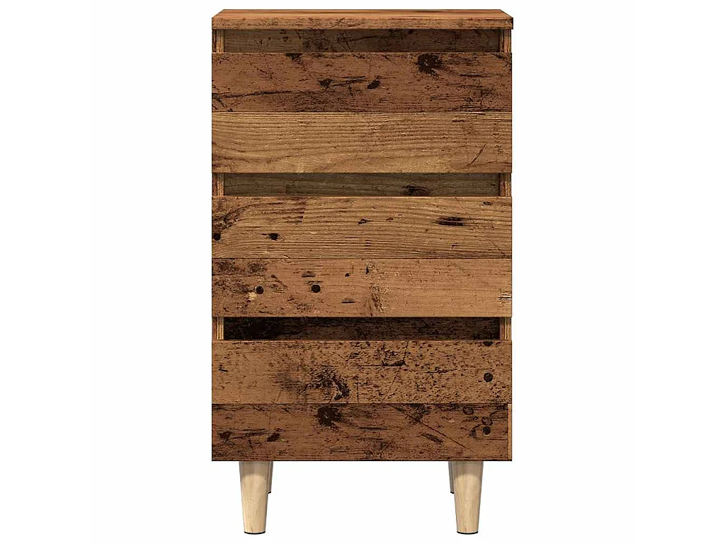 Nachtkastje 40x35x69 cm bewerkt hout oud houtkleurig