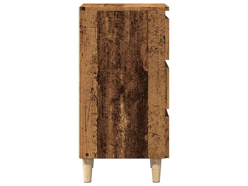 Nachtkastje 40x35x69 cm bewerkt hout oud houtkleurig