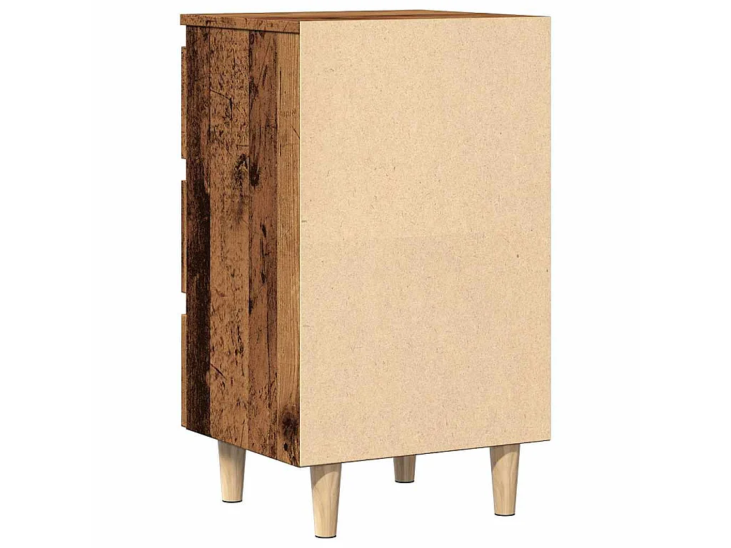 Nachtkastje 40x35x69 cm bewerkt hout oud houtkleurig
