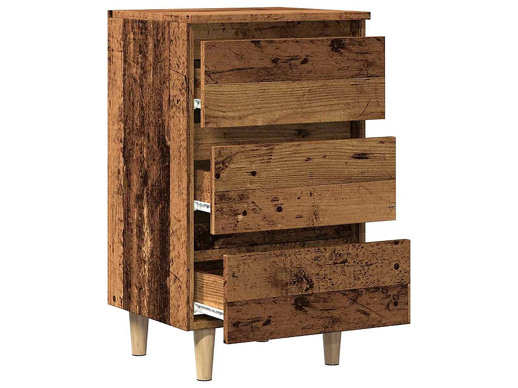 Table de chevet vieux bois 40x35x69 cm bois d’ingénierie