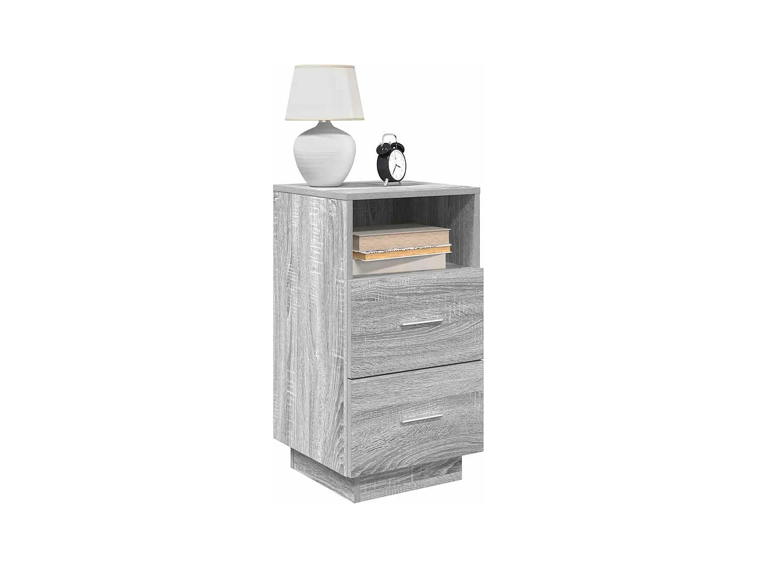 Table de chevet avec 2 tiroirs sonoma gris 36x36x68 cm