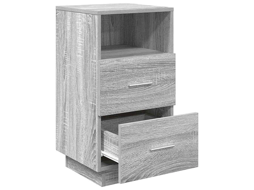 Table de chevet avec 2 tiroirs sonoma gris 36x36x68 cm
