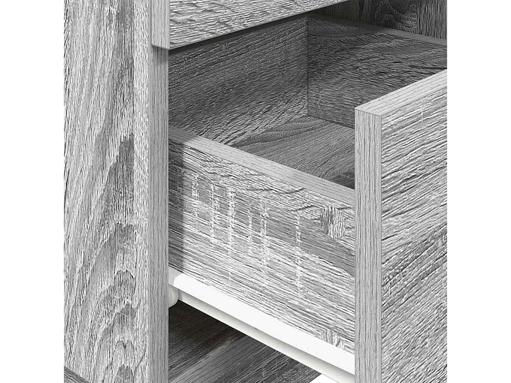 Mesa de cabeceira com 2 gavetas 36x36x68 cm cinzento sonoma