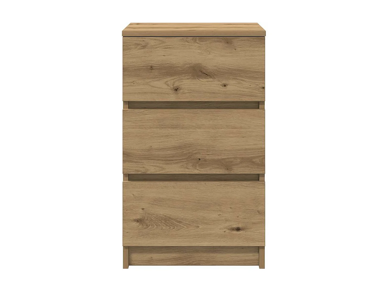 Table de chevet avec 3 tiroirs chêne artisanal 39x35x65 cm