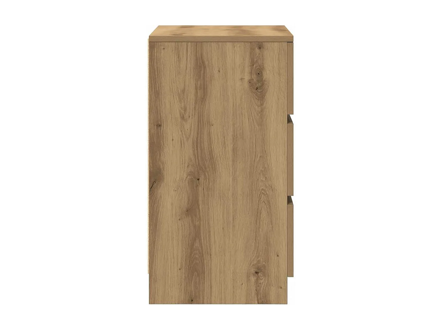 Table de chevet avec 3 tiroirs chêne artisanal 39x35x65 cm