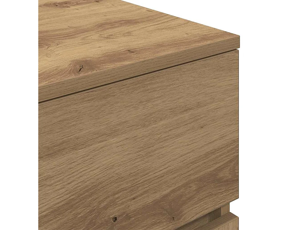 Table de chevet avec 3 tiroirs chêne artisanal 39x35x65 cm