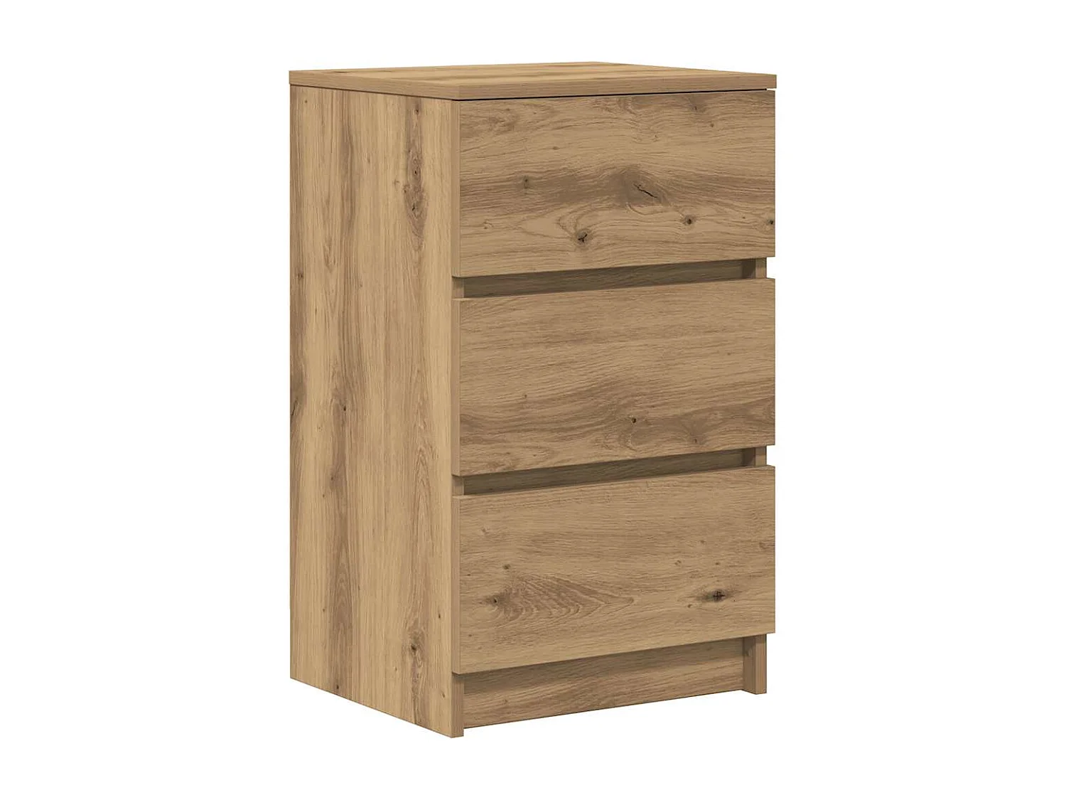 Comodino con 3 Cassetti Rovere Artigianale 39x35x65 cm