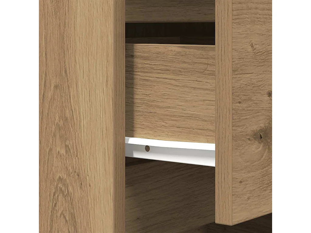 Comodino con 3 Cassetti Rovere Artigianale 39x35x65 cm