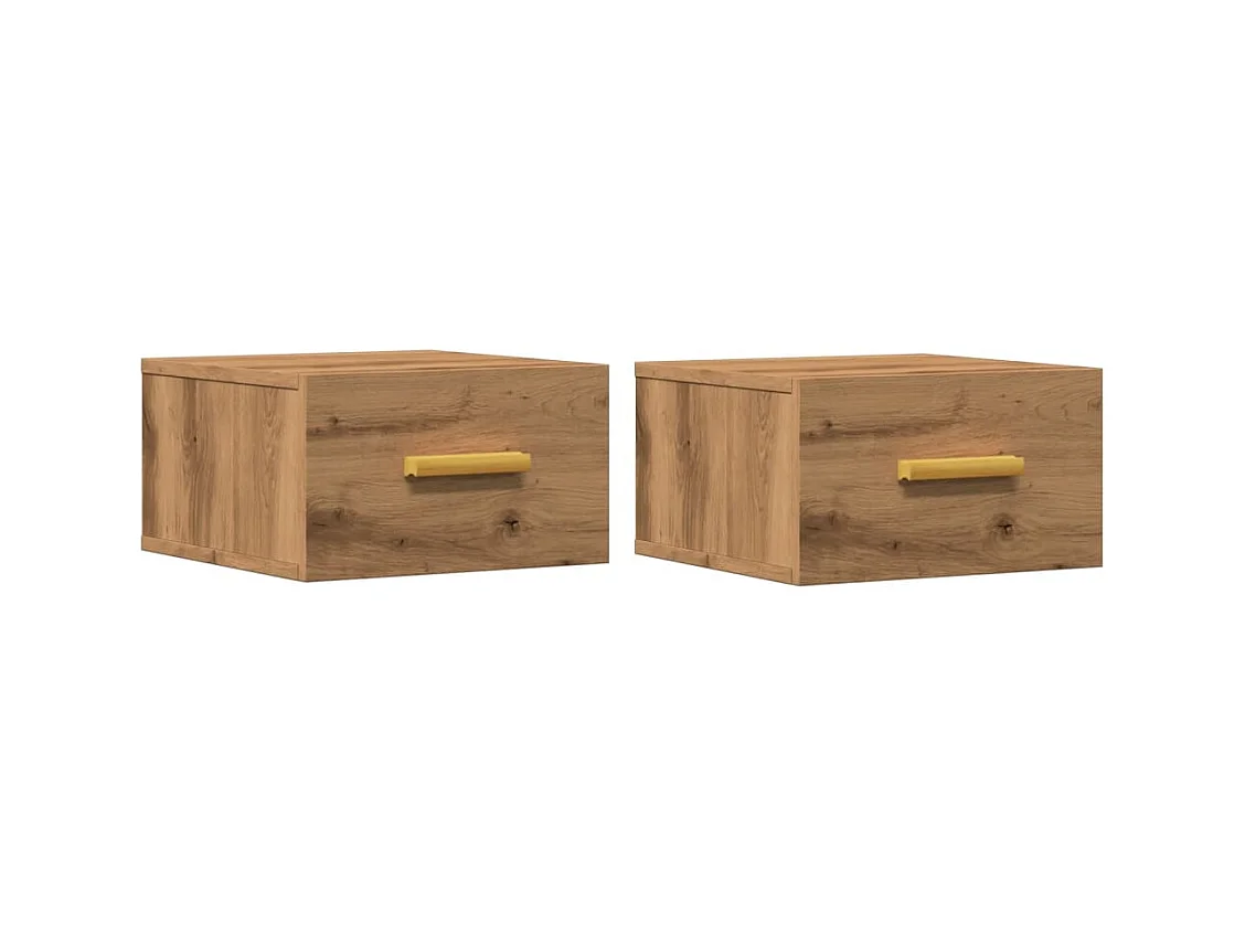 Tables de chevet murales 2 pcs chêne artisanal 35x35x20 cm