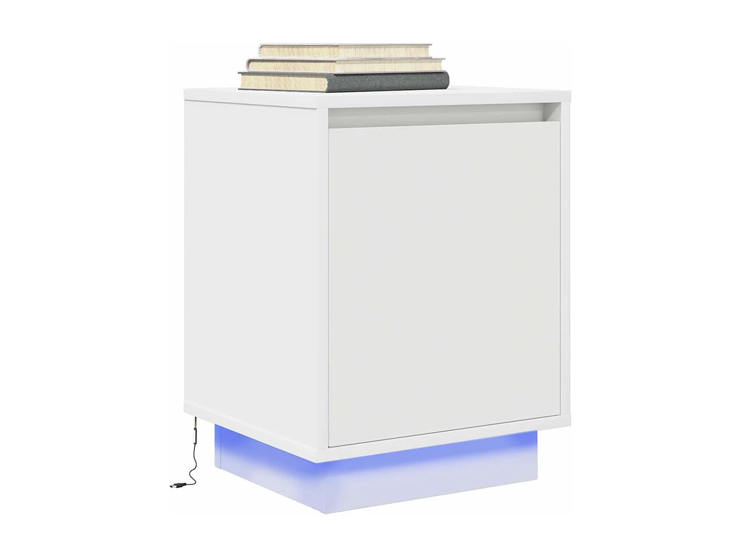 Table de chevet avec lumières LED blanc 38x34x50 cm