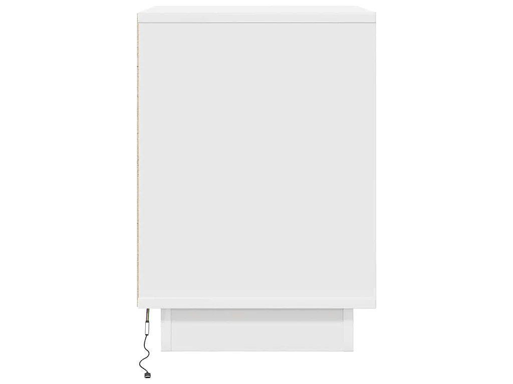 Nachtkastje met LED-verlichting 38x34x50 cm wit