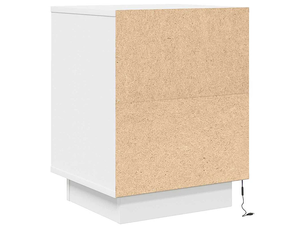 Nachtkastje met LED-verlichting 38x34x50 cm wit