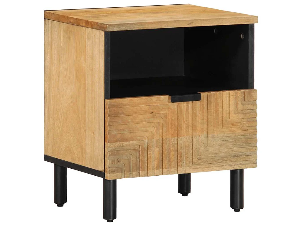 Nachtkastje 40x33x46 cm massief mangohout bruin