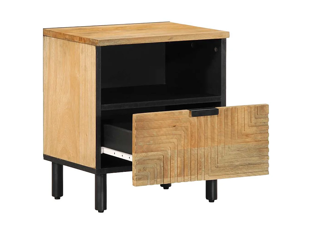 Nachtkastje 40x33x46 cm massief mangohout bruin