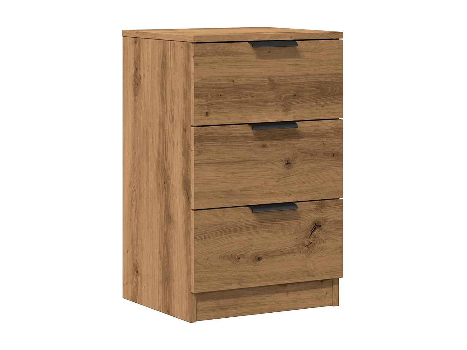 Table de chevet chêne artisanal 40x36x65 cm bois d'ingénierie