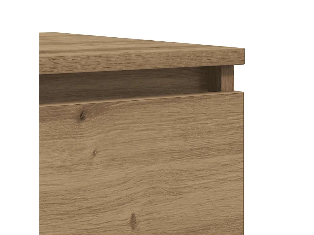 Table de chevet chêne artisanal 50x40x43.5 cm bois d’ingénierie