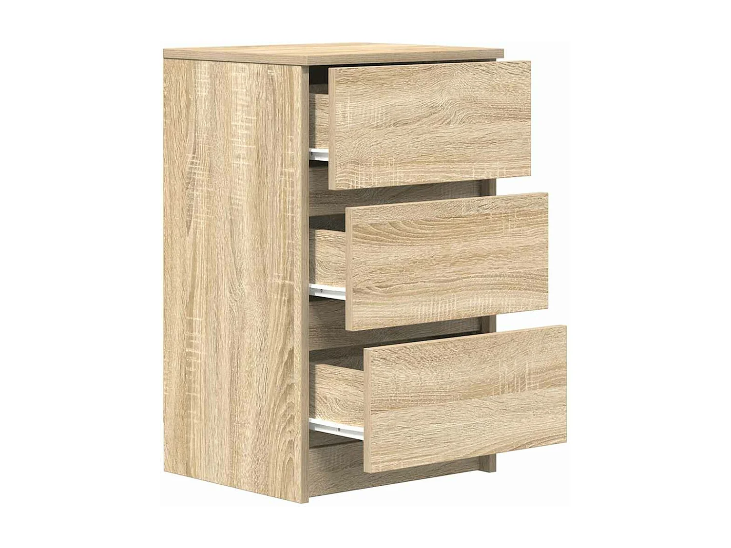 Nachtkastjes met 3 lades 2 st 39x35x65 cm Sonoma eikenkleurig