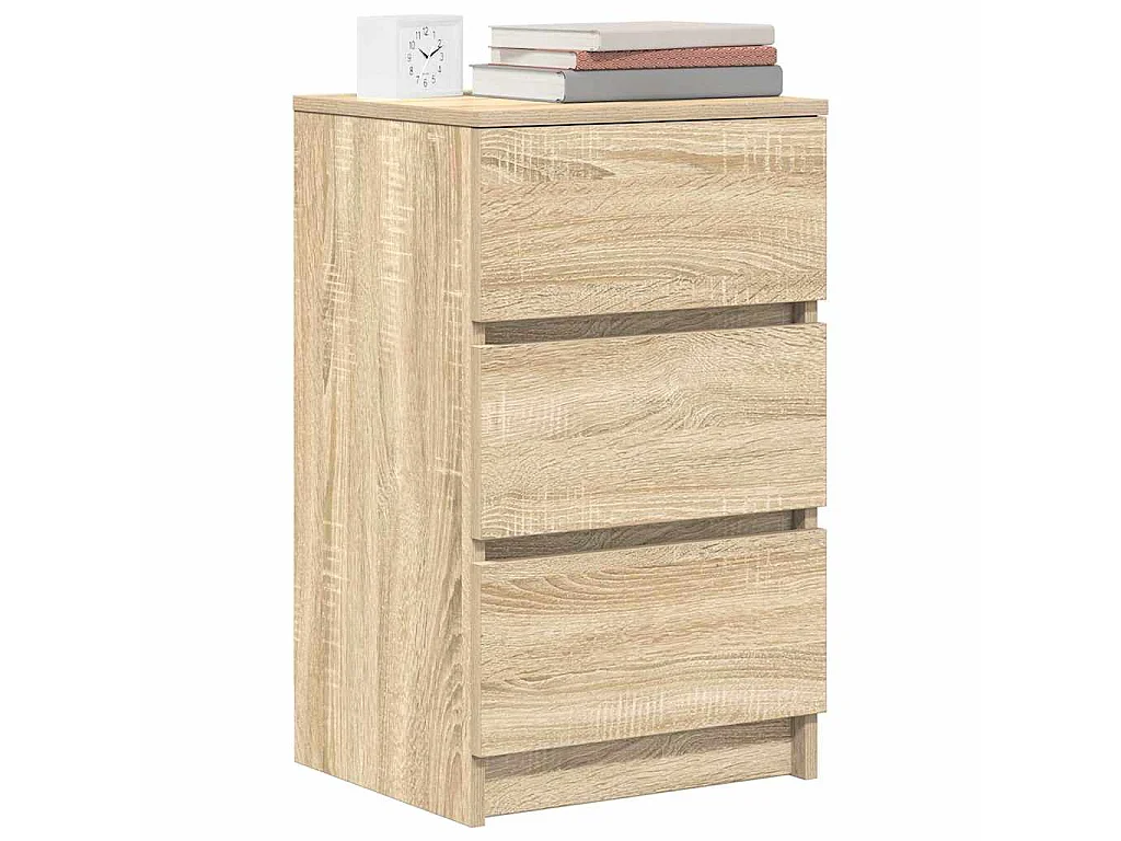 Nachtkastjes met 3 lades 2 st 39x35x65 cm Sonoma eikenkleurig