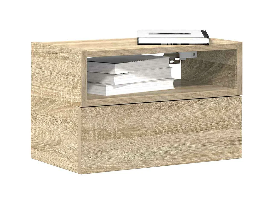 Tables de chevet murales 2 pcs chêne sonoma 45x26x28,5 cm