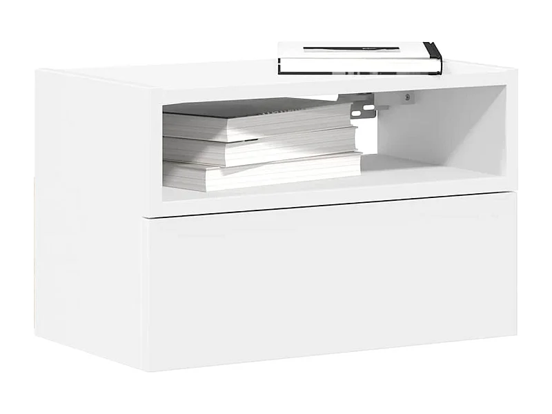Table de chevet murale blanc 45x26x28,5 cm