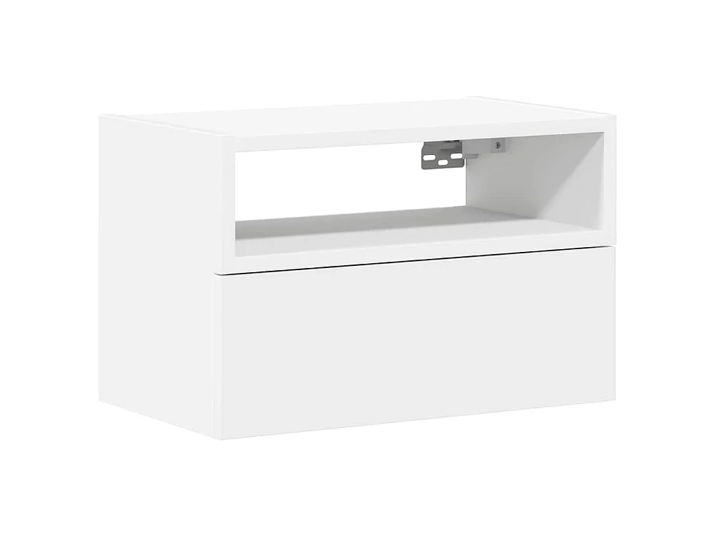 Table de chevet murale blanc 45x26x28,5 cm