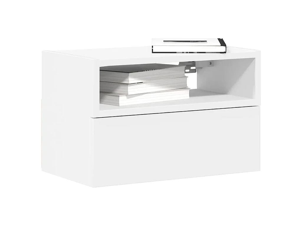 Table de chevet murale blanc 45x26x28,5 cm