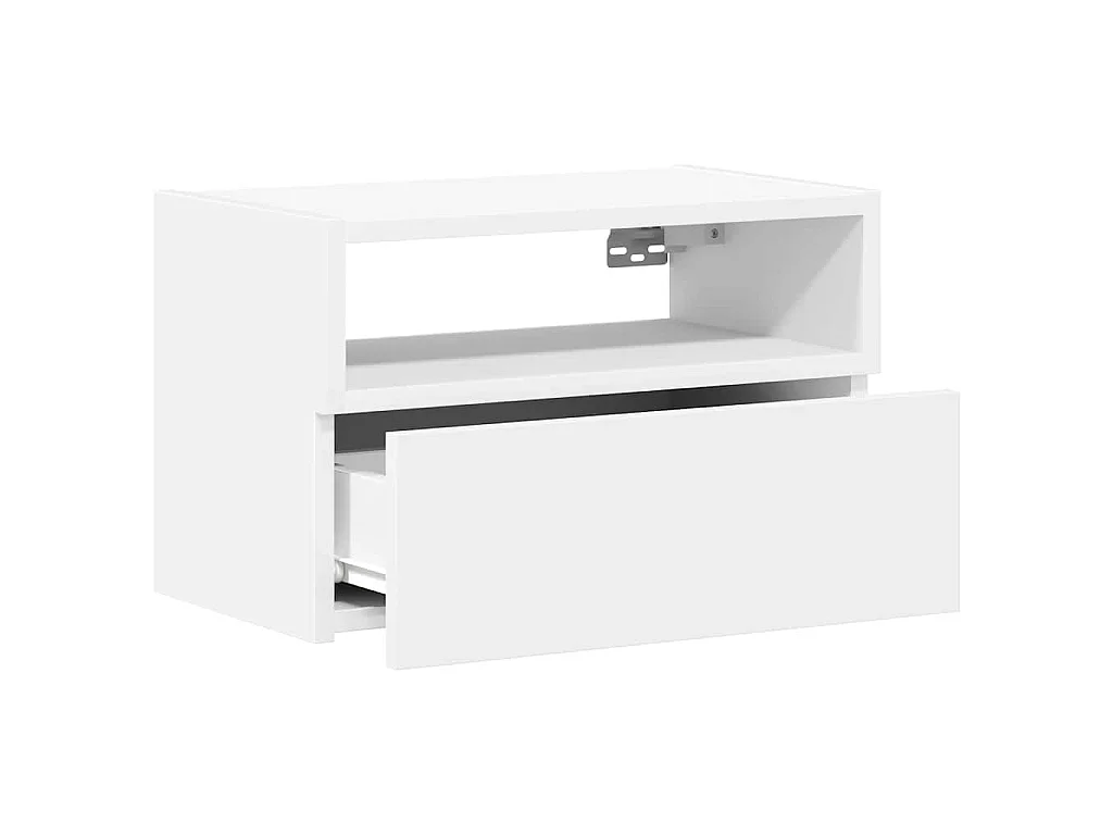 Table de chevet murale blanc 45x26x28,5 cm