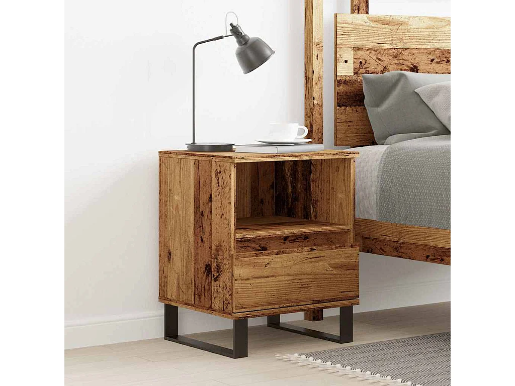 Nachttisch Altholz-Optik 40x35x50 cm Holzwerkstoff