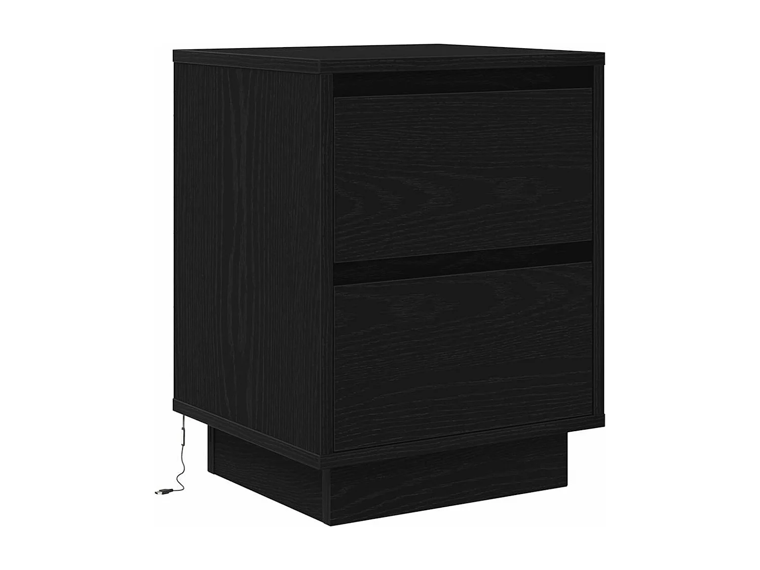 Tables de chevet avec lumières LED 2 pcs noir 38x34x50 cm