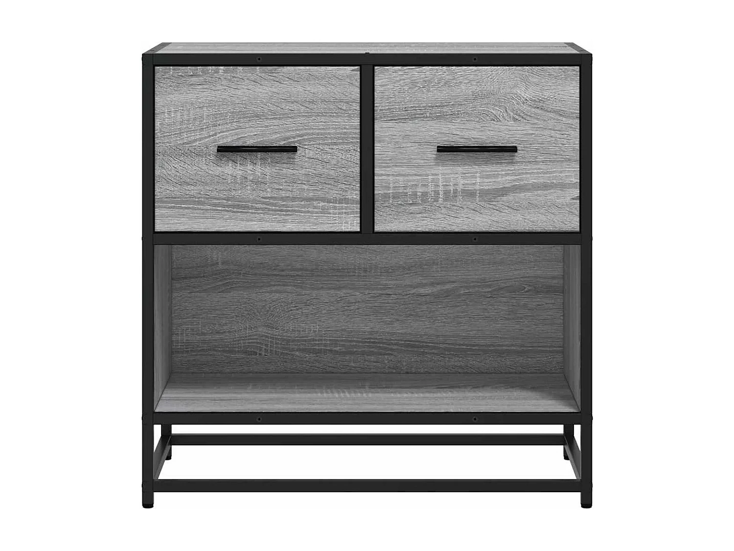 Nachtkastje 60x31x60 cm bewerkt hout en metaal grijs sonoma