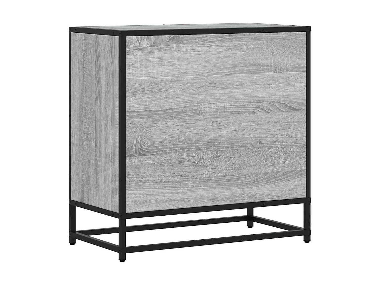Nachtkastje 60x31x60 cm bewerkt hout en metaal grijs sonoma