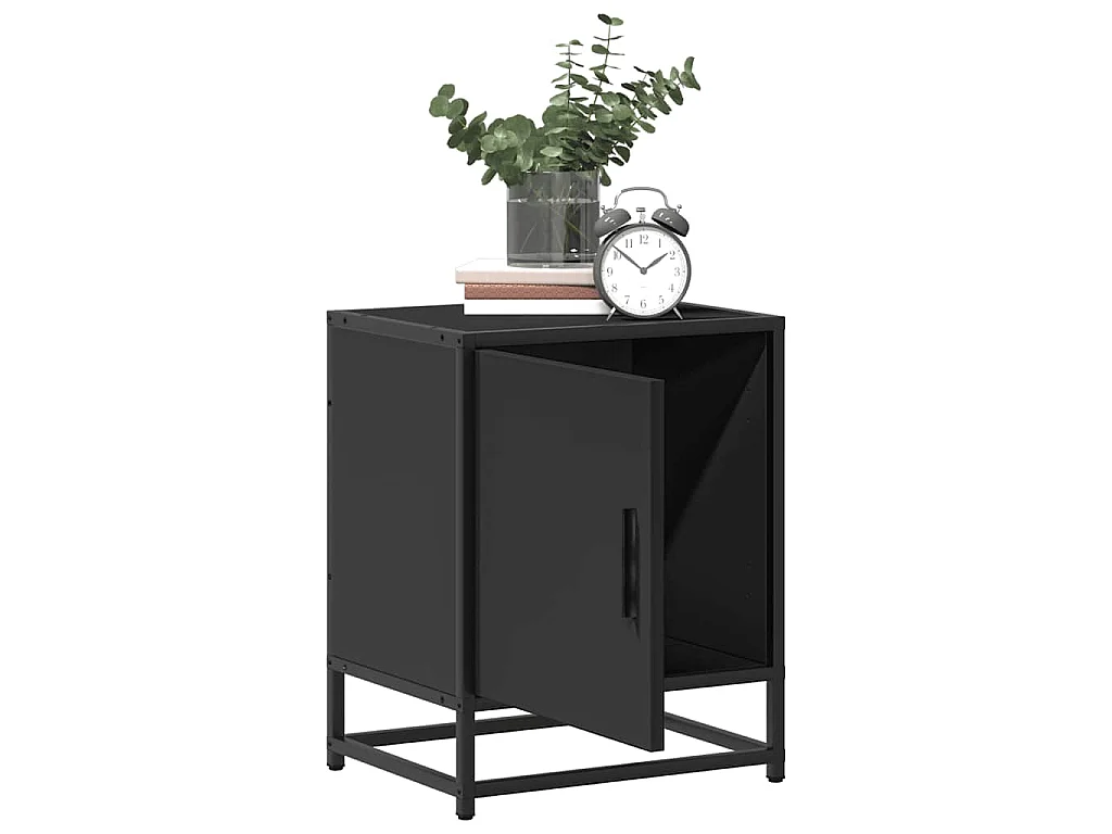 Tables de chevet 2 pcs noir 40x31x50 cm bois d'ingénierie métal