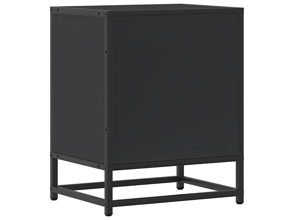 Tables de chevet 2 pcs noir 40x31x50 cm bois d'ingénierie métal