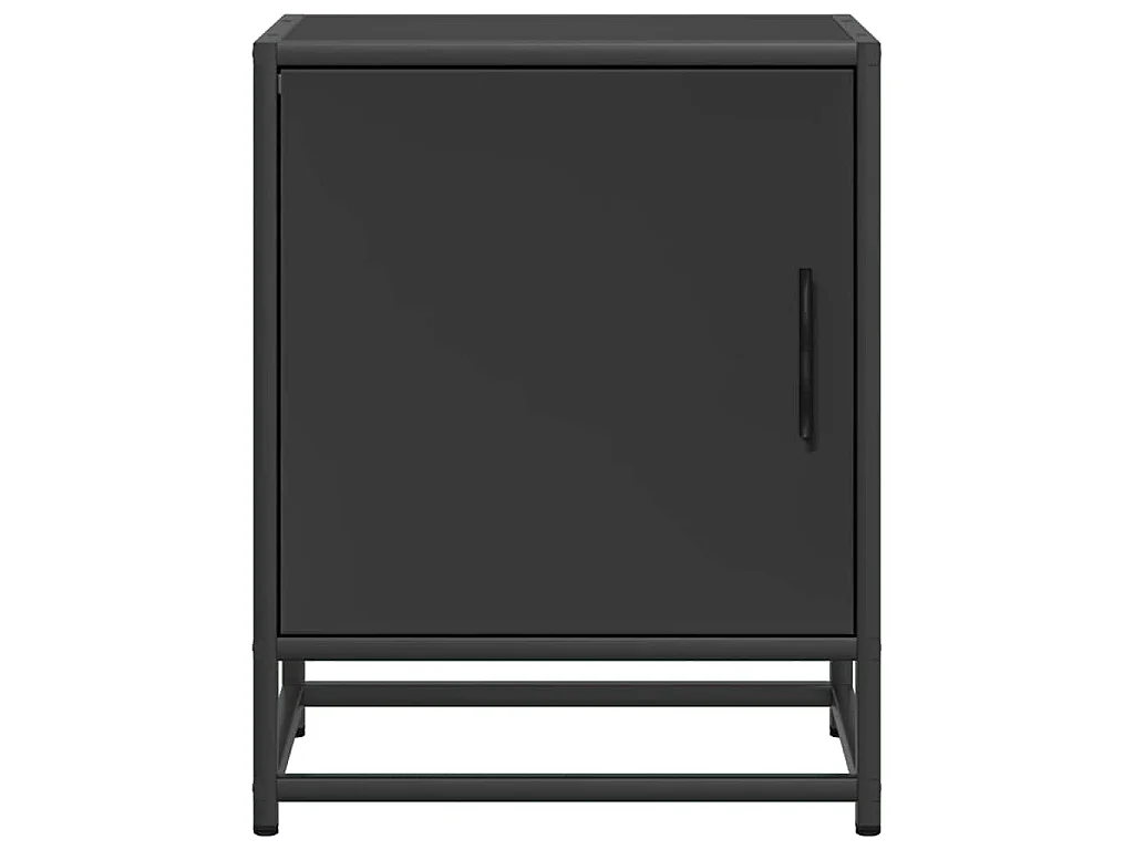Comodini 2pz Neri 40x31x50 cm Legno Multistrato Metallo