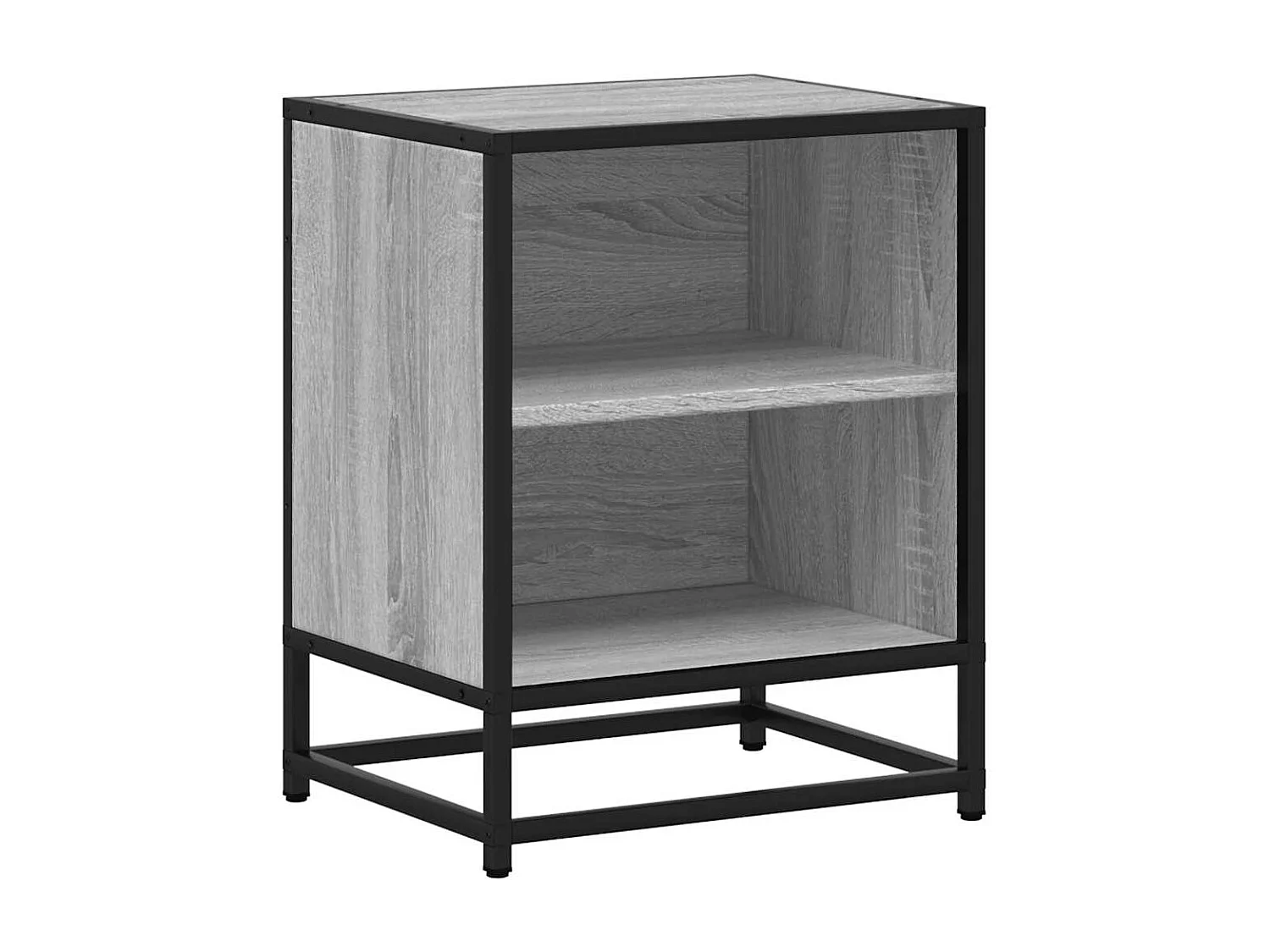 Nachtkastjes 2 st 40x31x50 cm bewerkt hout&metaal grijs sonoma