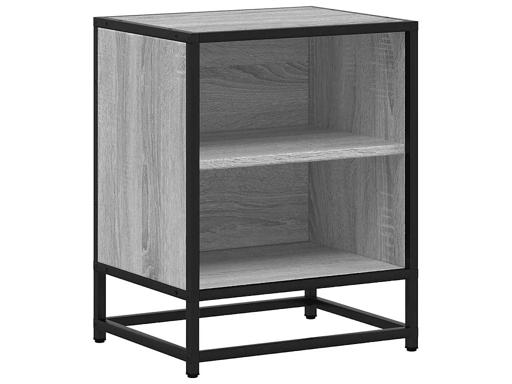 Tables de chevet 2 pcs sonoma gris bois d'ingénierie et métal