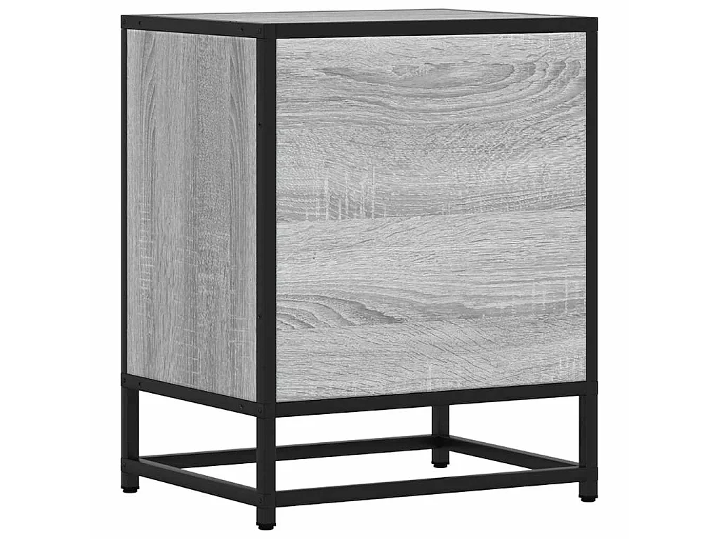 Tables de chevet 2 pcs sonoma gris bois d'ingénierie et métal