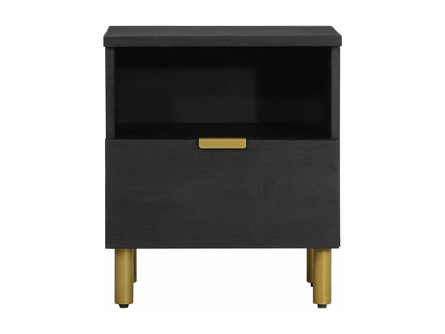 Table de chevet noir 40x33x46 cm bois d'ingénierie