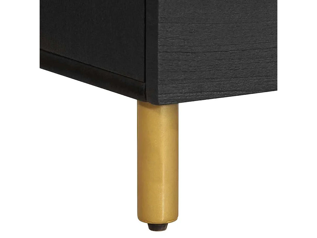 Table de chevet noir 40x33x46 cm bois d'ingénierie