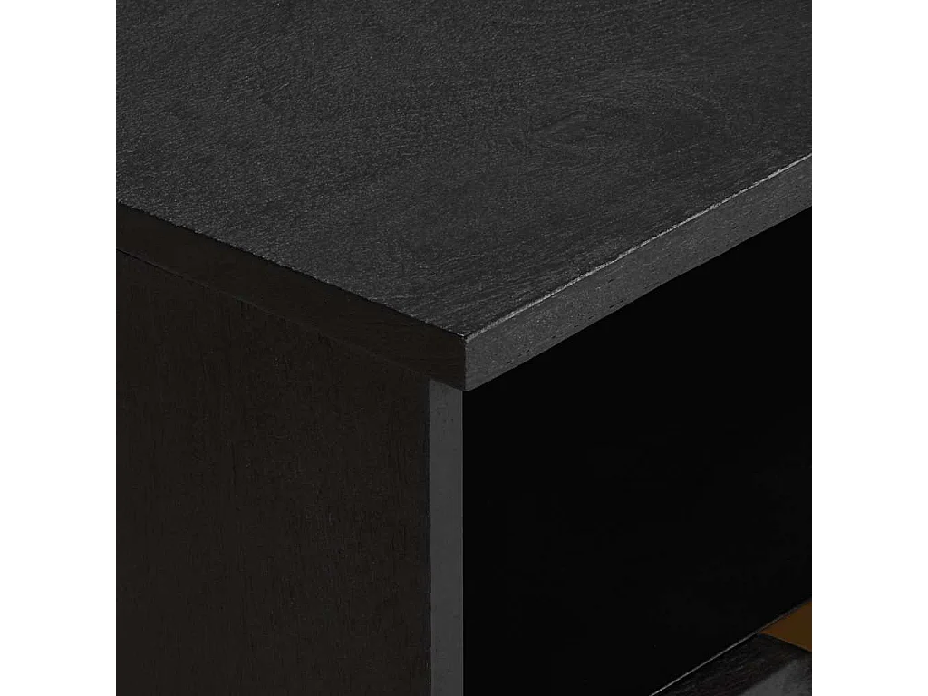 Table de chevet noir 40x33x46 cm bois d'ingénierie