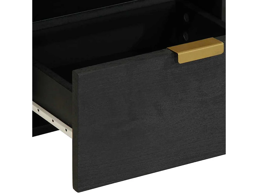 Table de chevet noir 40x33x46 cm bois d'ingénierie