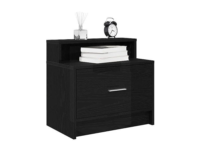 Nachtkastjes 2 st met lade 51x31x47 cm zwart eikenkleurig