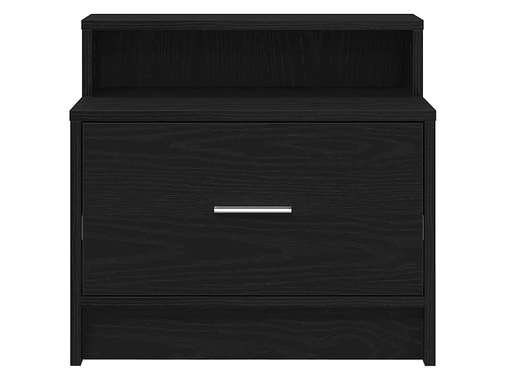 Comodini con Cassetto 2 pz Rovere Nero 51x31x47 cm