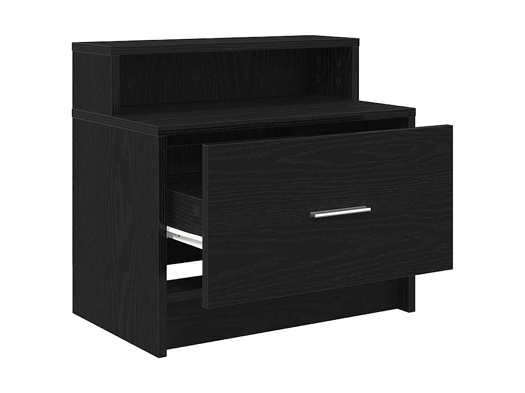 Comodini con Cassetto 2 pz Rovere Nero 51x31x47 cm