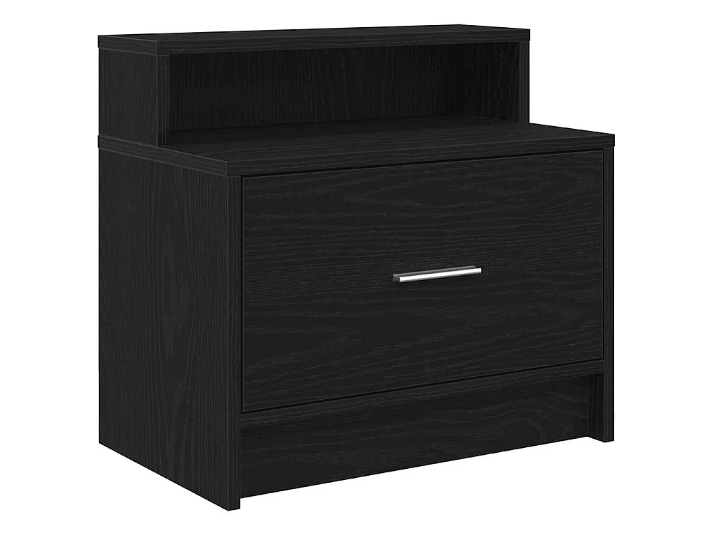 Comodini con Cassetto 2 pz Rovere Nero 51x31x47 cm
