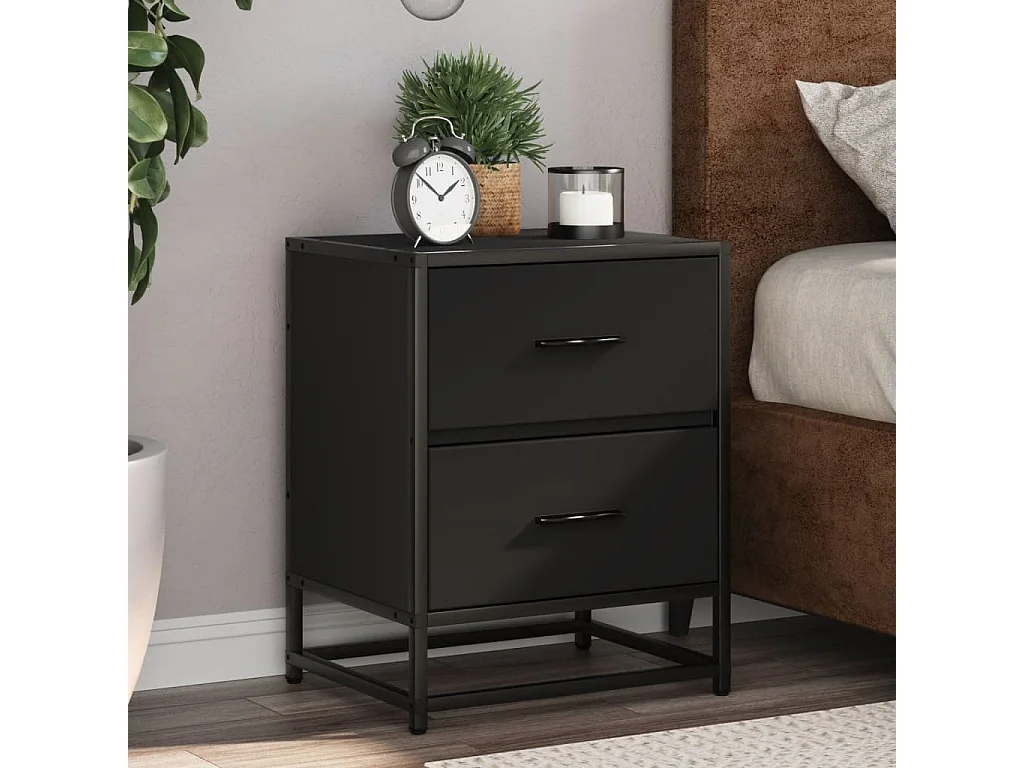 Tables de chevet 2 pcs noir 40x31x50 cm bois d'ingénierie