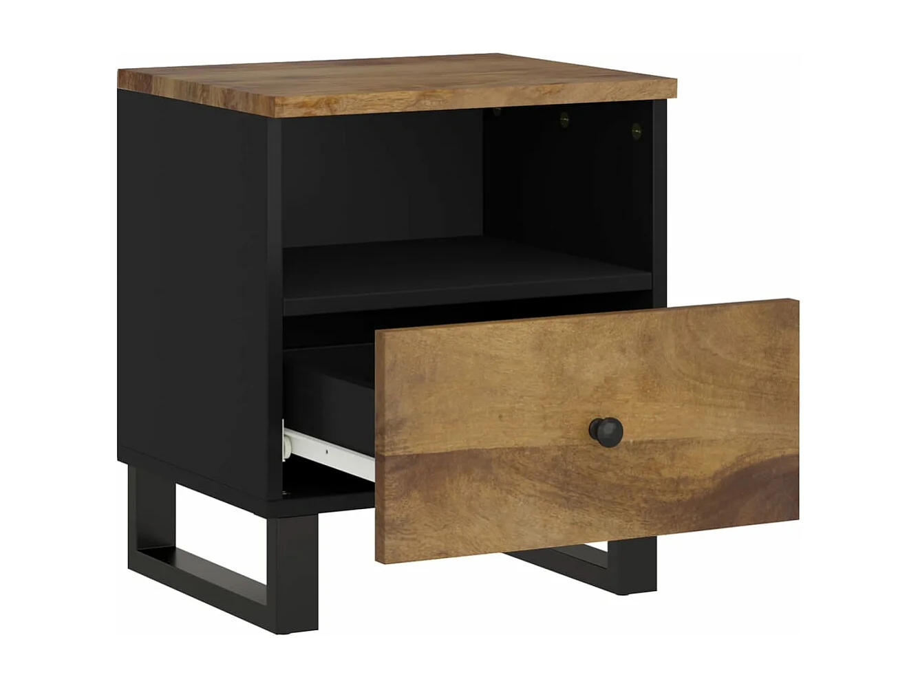 Tables de chevet 2 pcs Bois de manguier solide et d'ingénierie