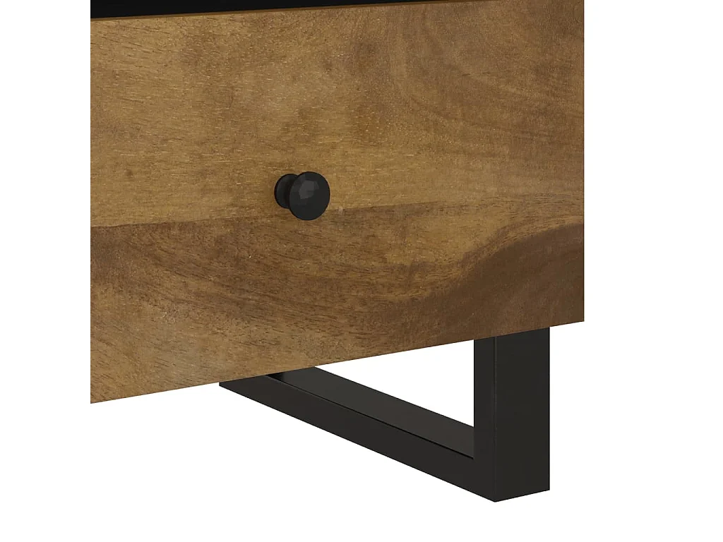 Tables de chevet 2 pcs Bois de manguier solide et d'ingénierie